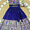 Kids Paithani lehenga – red – Arhas Couture
