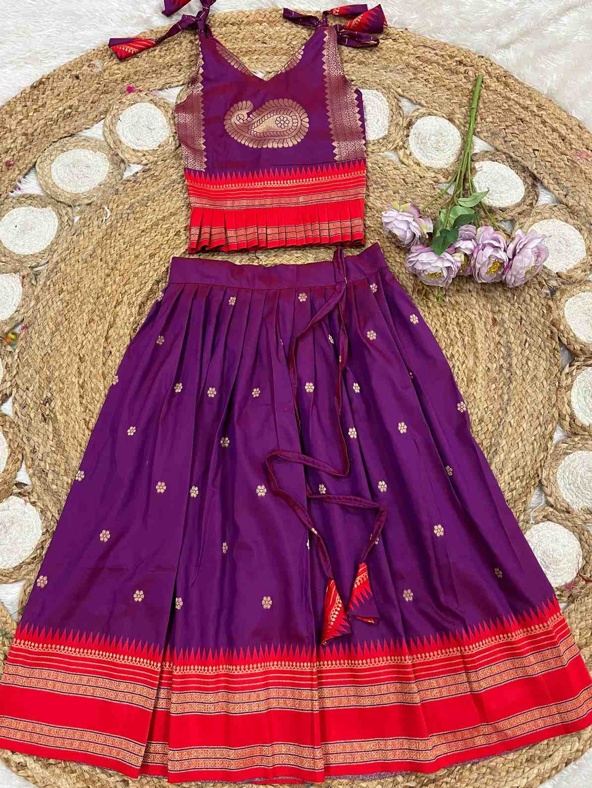 Kid's Narayanpet Silk Lehengas