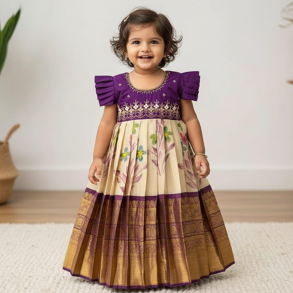 Semi Kanchi family outfit – kids 6 months to 15 years – Arhas Couture