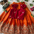 Kids royal velvet lehenga – colour 1 – Arhas Couture