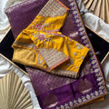 Fancy satin silk saree with multi-colour sequins and designer tassels – Arhas Couture