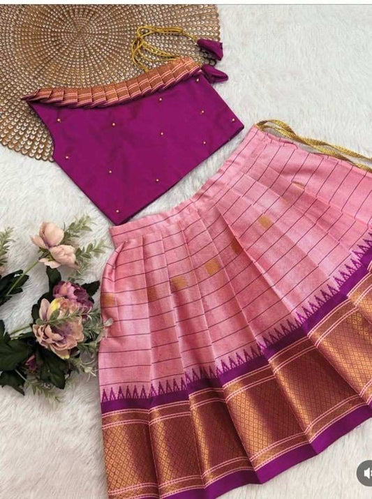 Kids designer silk lehenga – 5 colours – 1 to 15 years – Arhas Couture