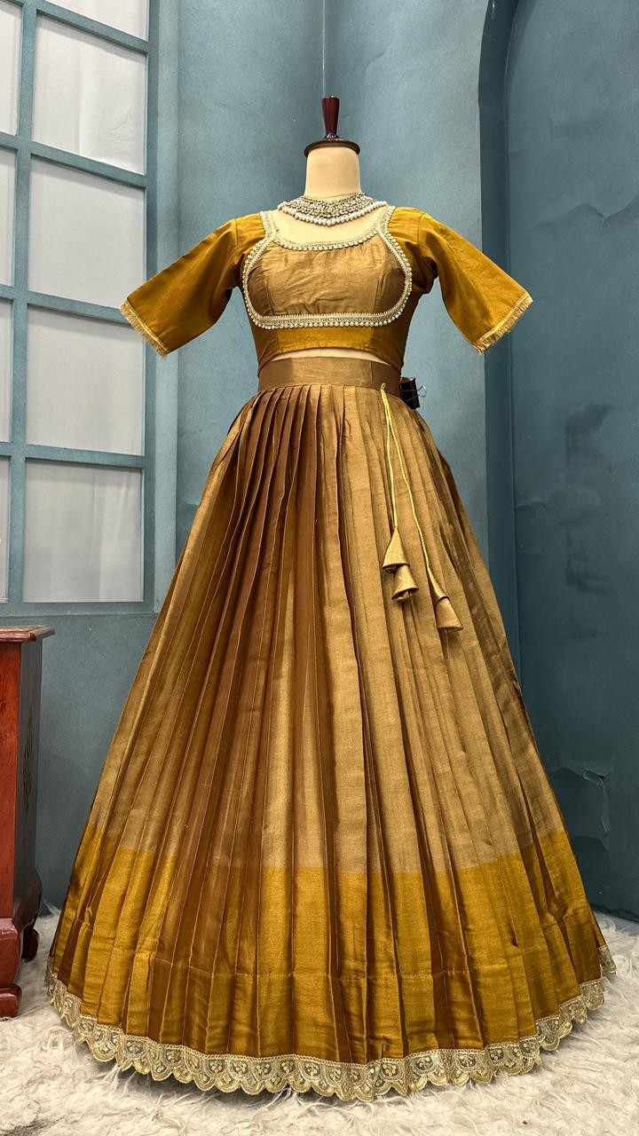 Fancy Viscose tissue lehenga – colour view – Arhas Couture
