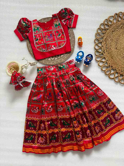 Kid's Patola Silk Lehengas