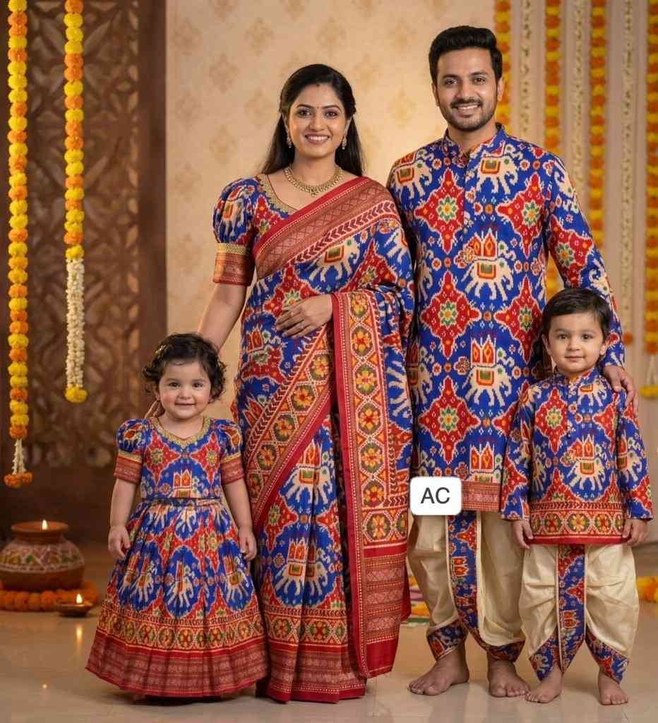 Semi silk Patola family outfit – colour 1 – Arhas Couture