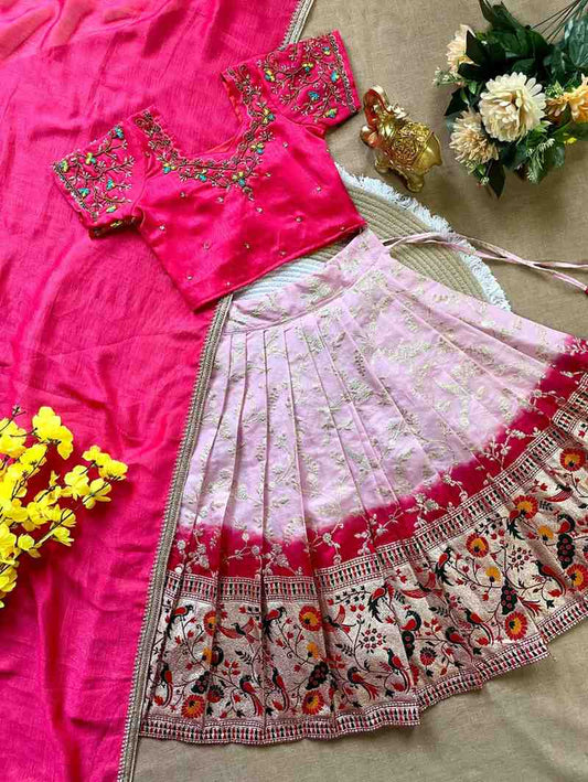 Kid's Vichitra Silk Half Sarees