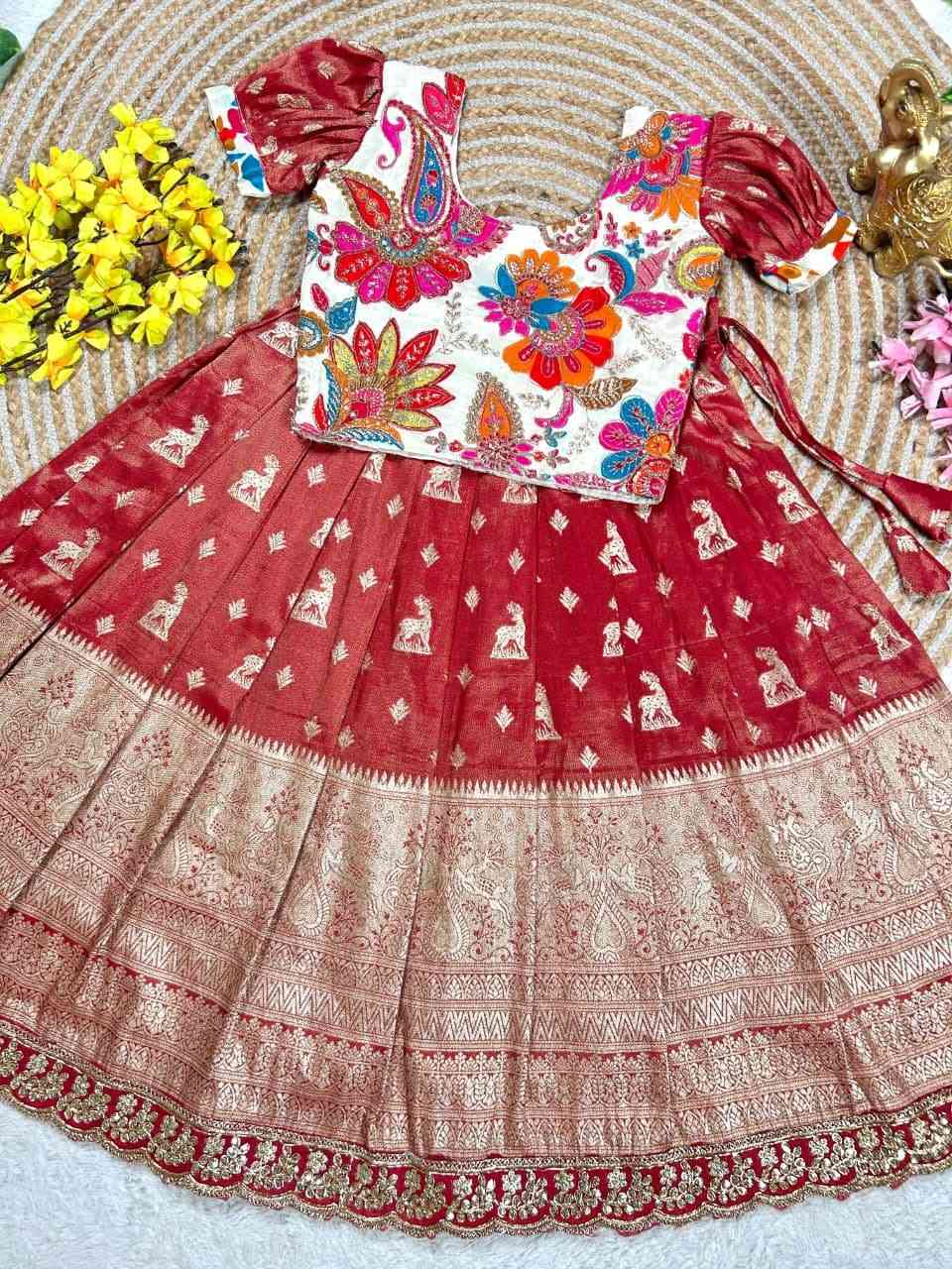Kid's Viscose Crepe Lehengas