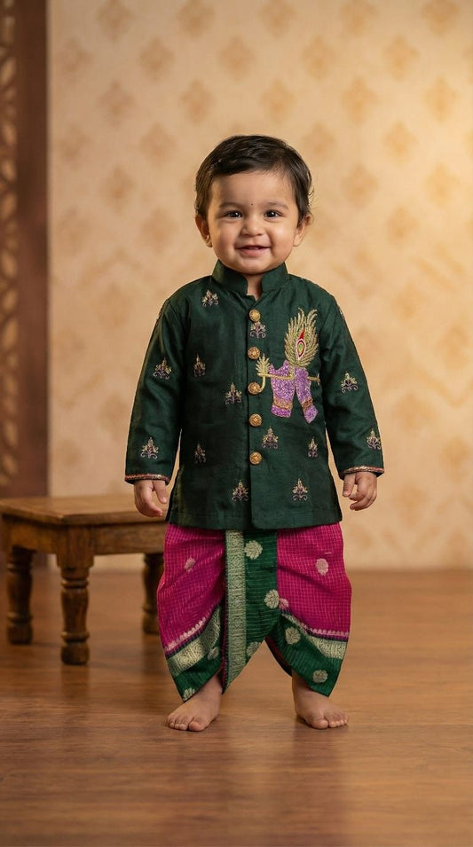 Kid's Banarasi Silk Family Outfits