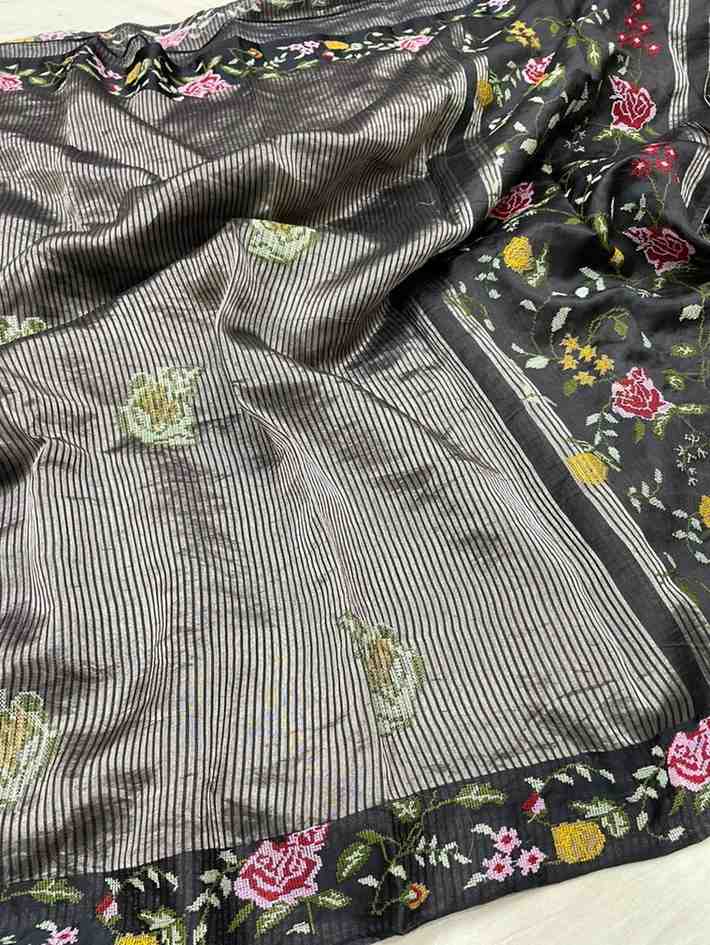 Fancy tissue silk saree – colour 7 – Arhas Couture