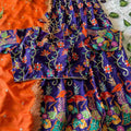 Kids Viscose Dola lehenga – green – Arhas Couture