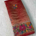 Fancy tissue embroidery saree – colour 1 – Arhas Couture