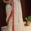 Tissue Silk Scalloped Saree
