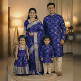 Semi Kanchi tissue family outfit – boys, girls and men – Arhas Couture