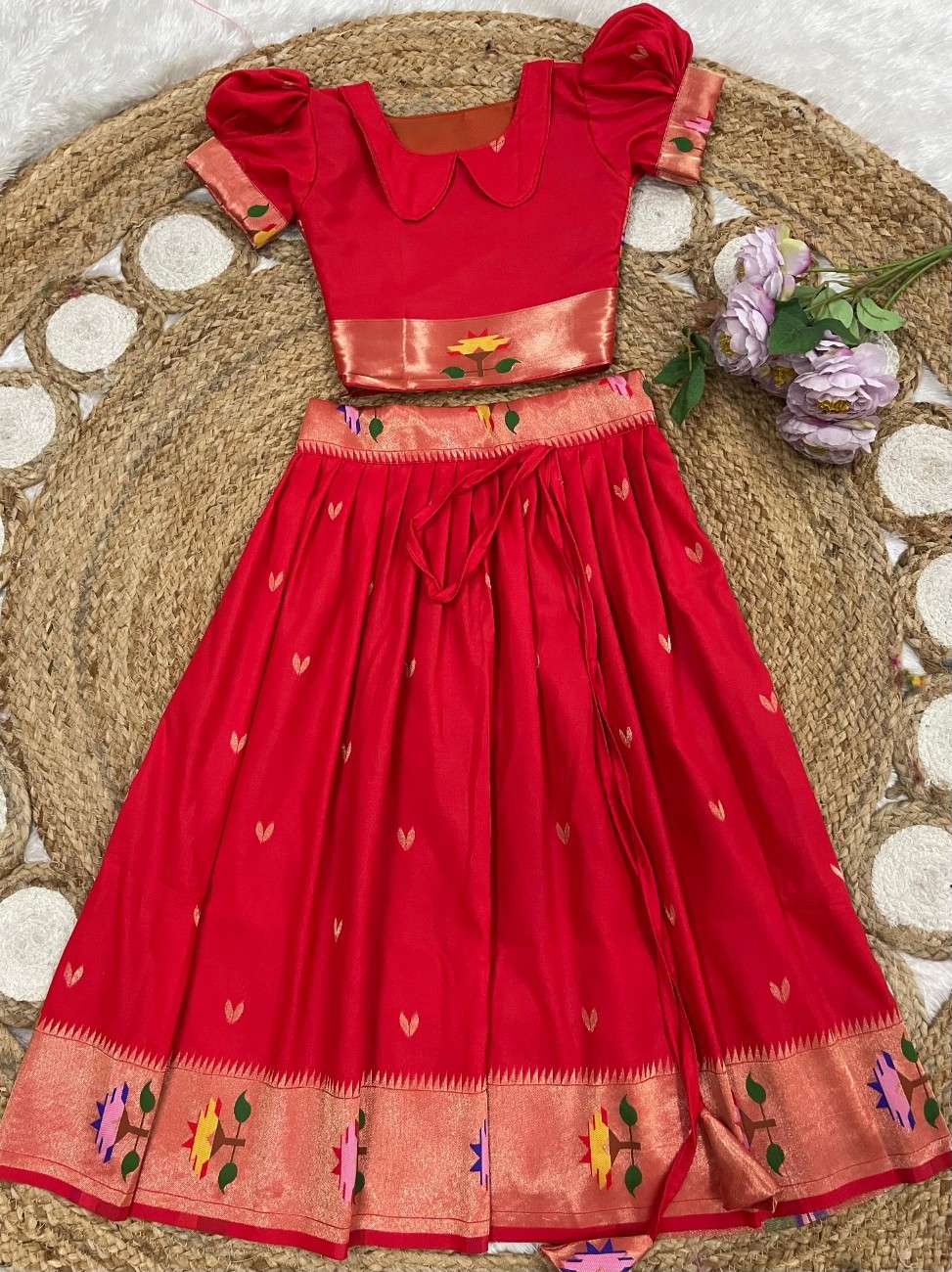 Kid's Paithani Silk Lehengas