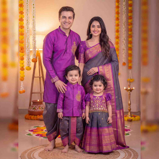 AC's Semi Kanchi Silk Family Outfits