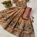 Kid's Tissue Paithani Silk Lehengas