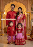 Banarasi silk family outfit – boys, girls, men and Mom – Arhas Couture