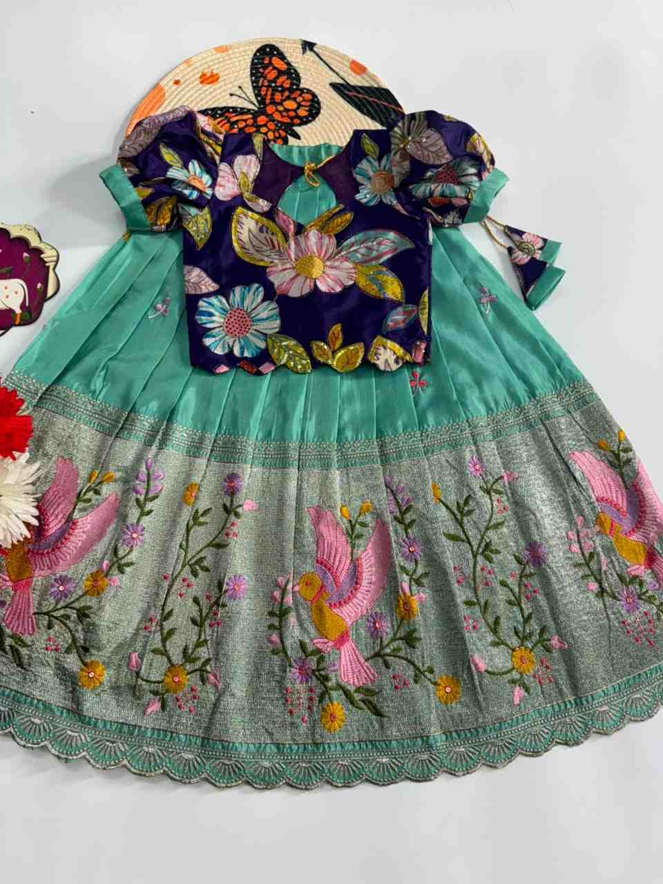 Kid's Tissue Silk Lehengas