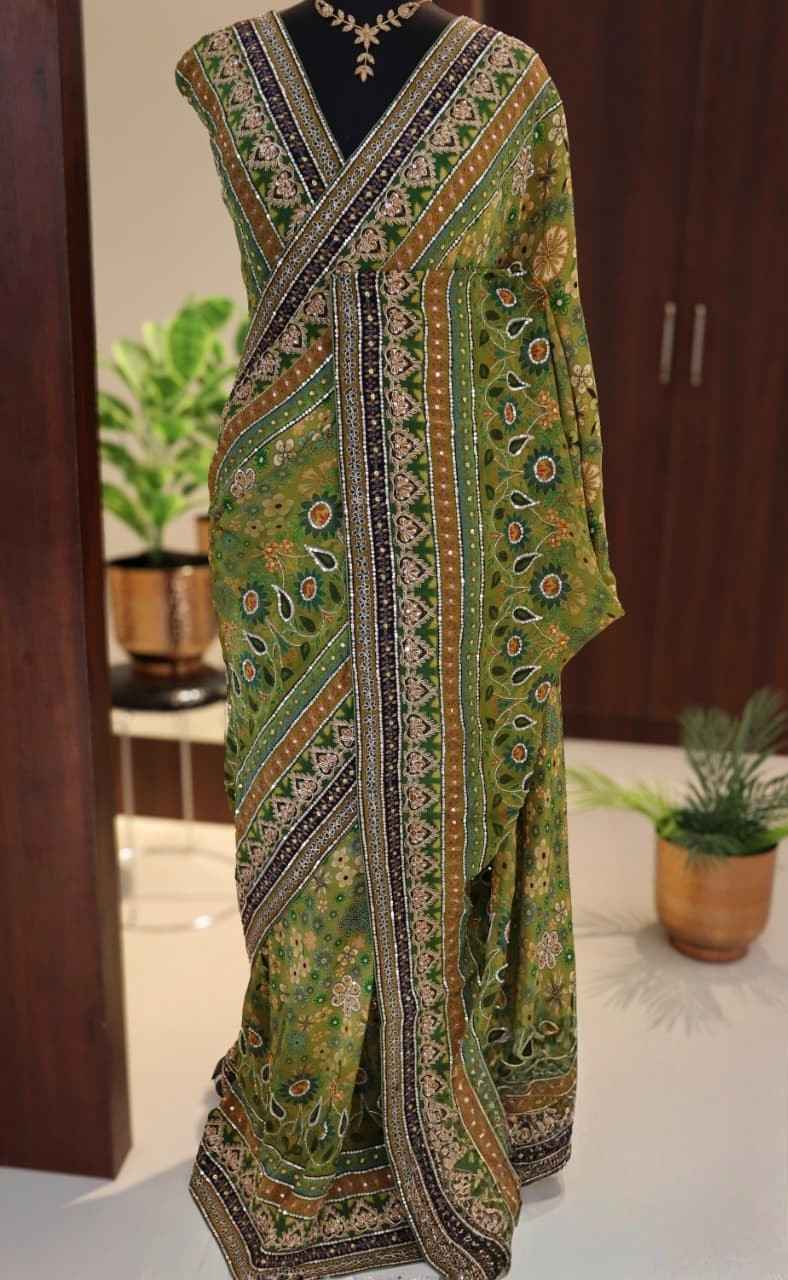 Fancy Georgette saree – colour view – Arhas Couture
