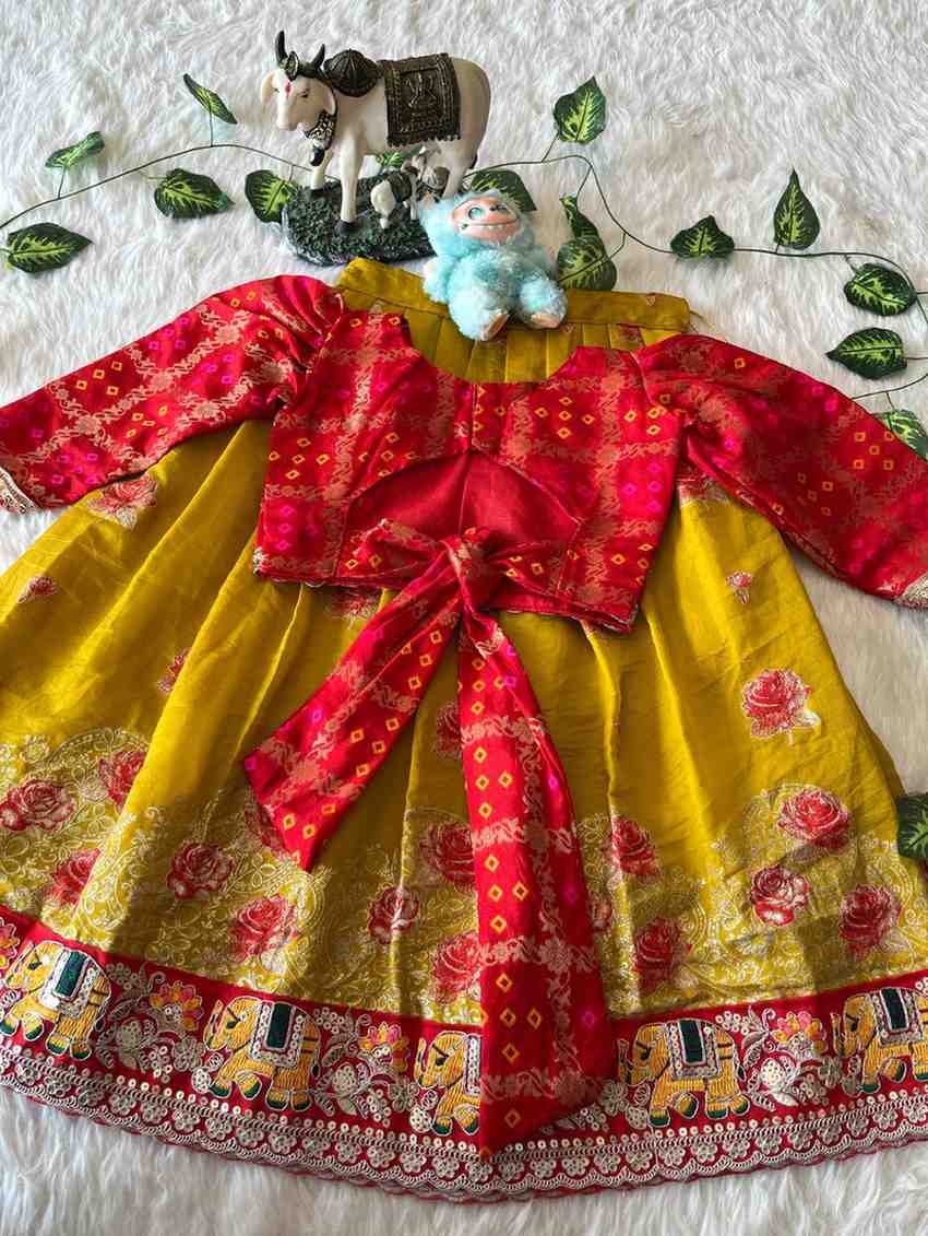 Kids Dola silk lehengas by Arhas Couture