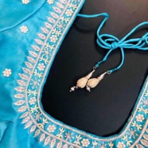 DESIGNER BRIDAL HAND WORK BLOUSE- Blue