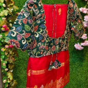 Kalamkari Moonga Silk Saree